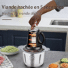 Hachoir Électrique Multifonction – Viande Hachée en 5 Secondes