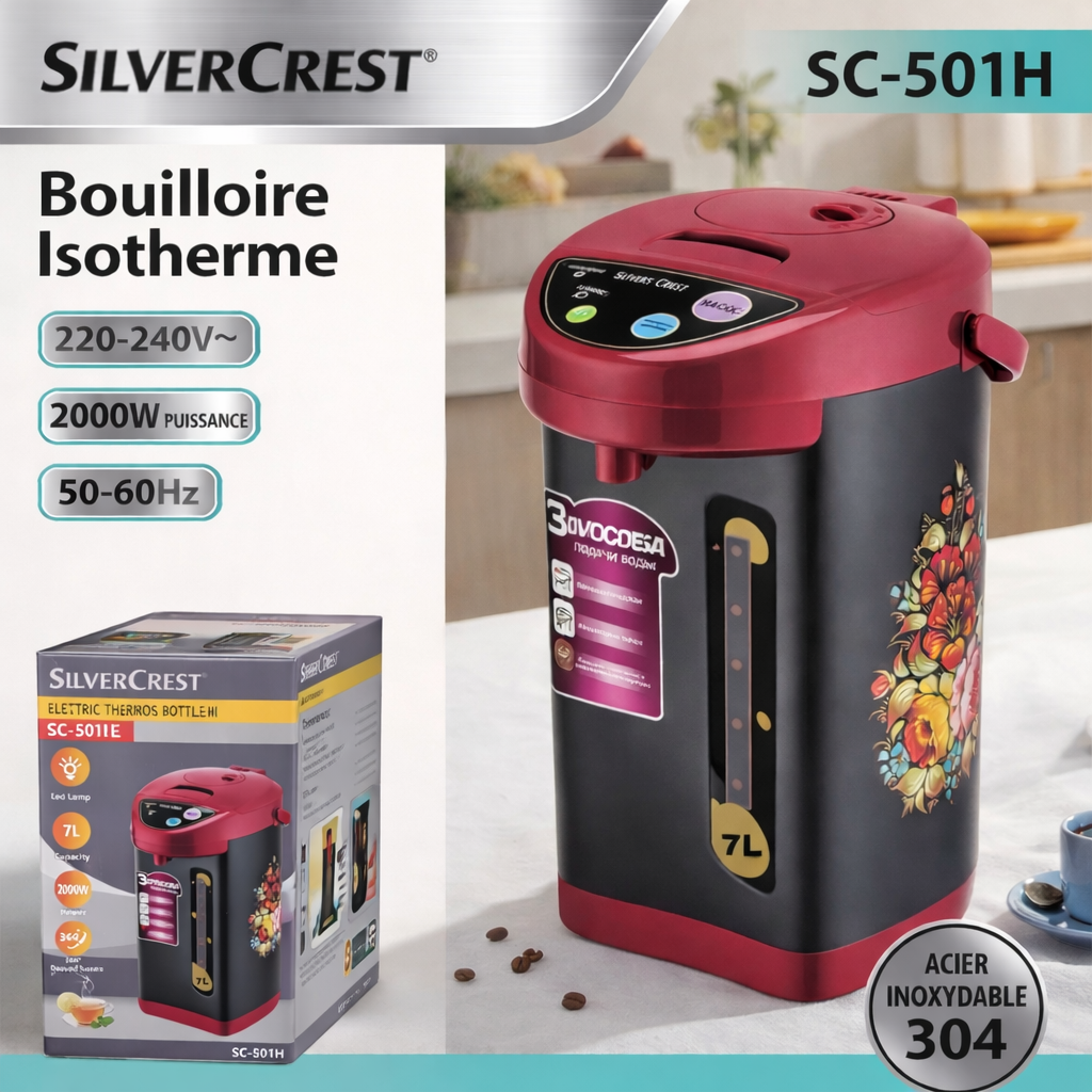 Bouilloire Isotherme Électrique SilverCrest SC-501H – 7 Litres – Image 2